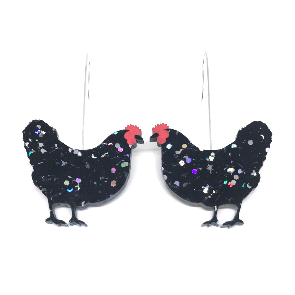 Hen Earrings - Black