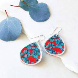 BLUE GUM eucalyptus teardrop earrings