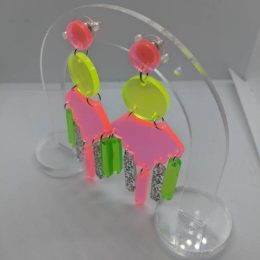 Neon Large Dangle Resin Earrings