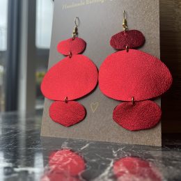 Red Pebble Earrings