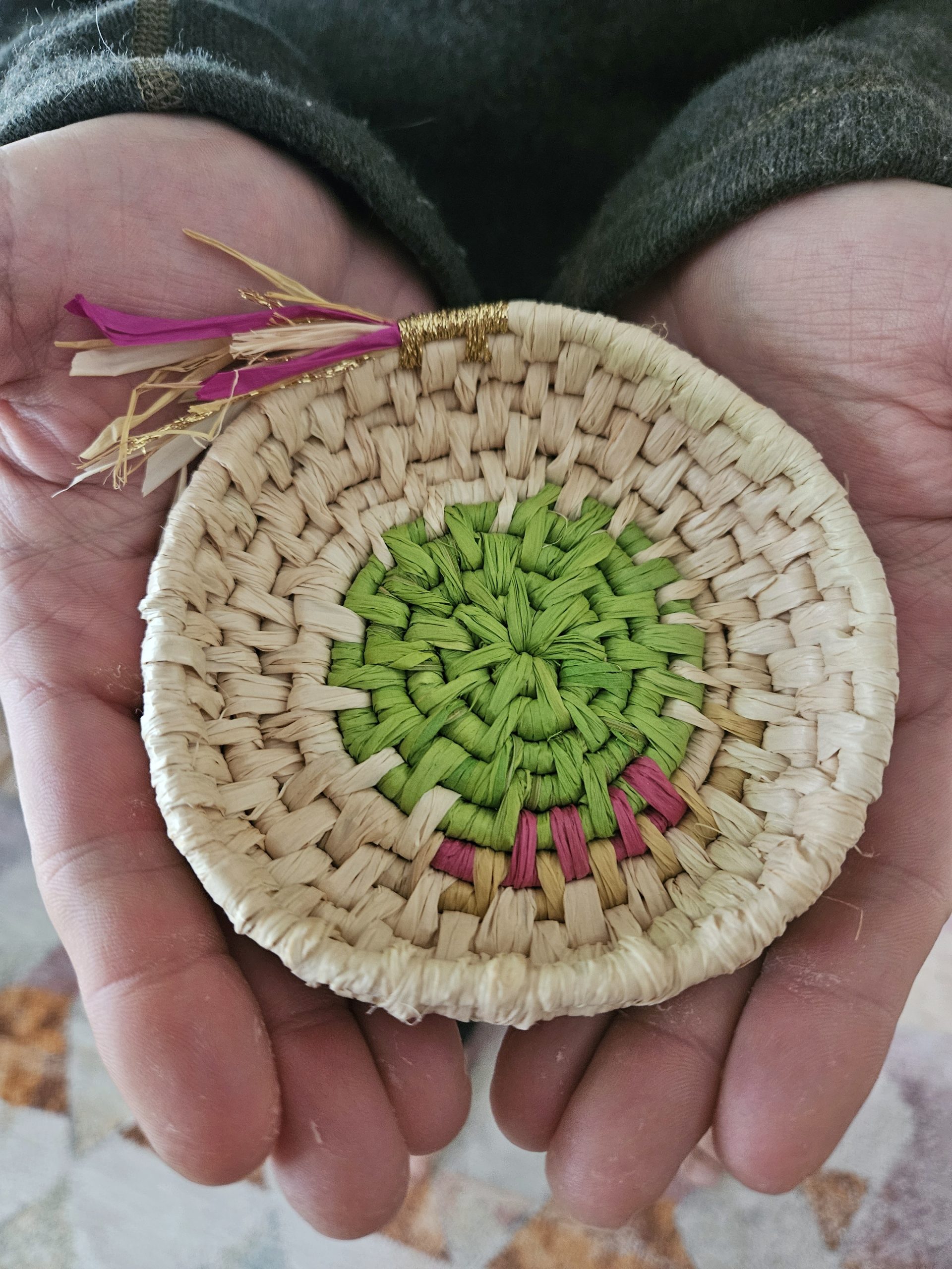 Handwoven bowl - First Signs of Spring