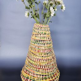 Handwoven vase - Over The Rainbow