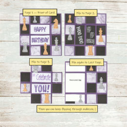 Chess Puzzle Card | Infinity style | Birthday | Board Game | Intellectual | Vintage | Quirky