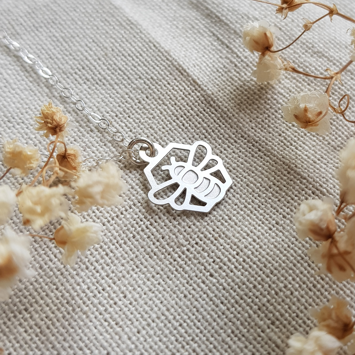 Blue Banded Bee Tiny Pendant