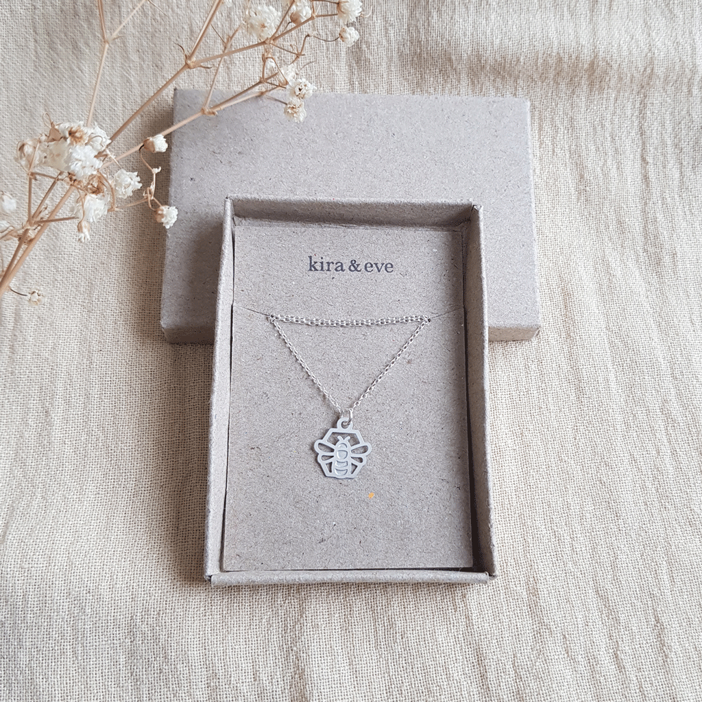 Blue Banded Bee Tiny Pendant - Image 3