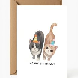 Cat themed 'Happy birthday' card