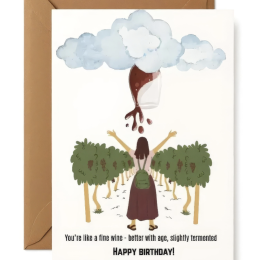 Wine themed Happy birthday card
